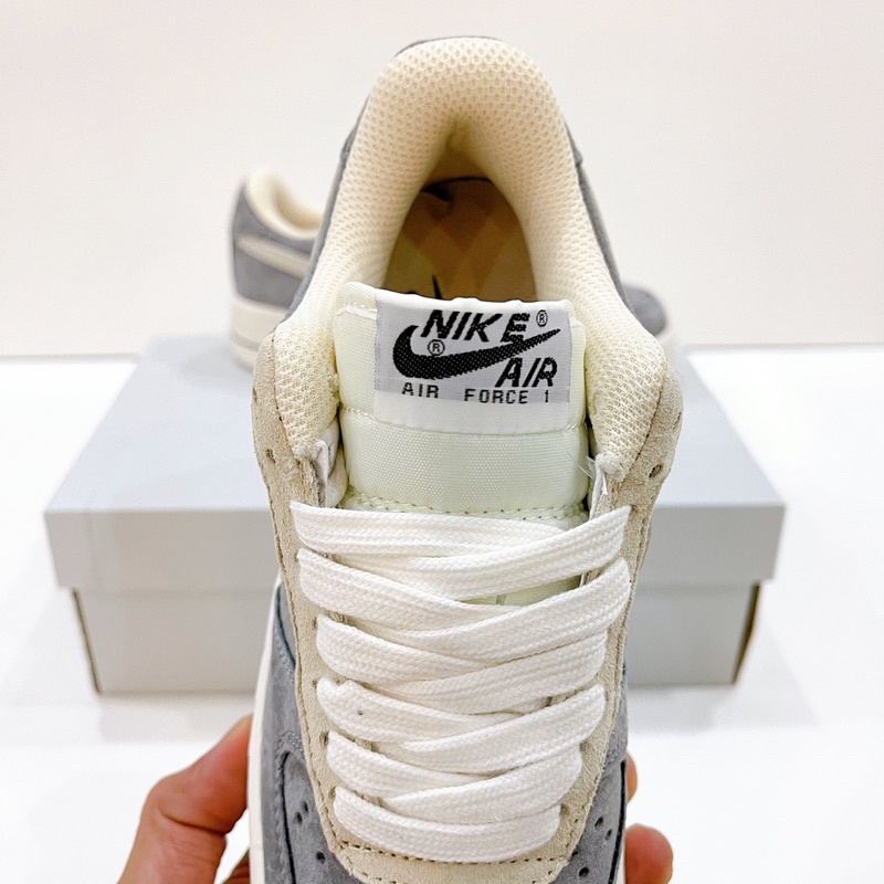 Giày sneaker Air force 1 Grey Pavy Tale ( Af1 Xám da lộn ) - Bản chuẩn đẹp fullbox
