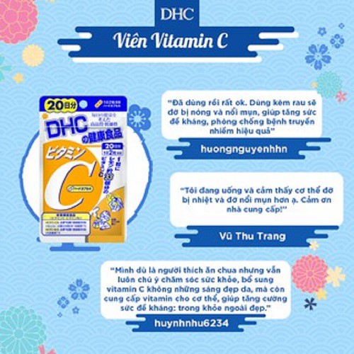 Viên uống bổ sung vitamin c DHC Nhật Bản đẹp da, mờ thâm, sáng da, trẻ hóa gói 60v