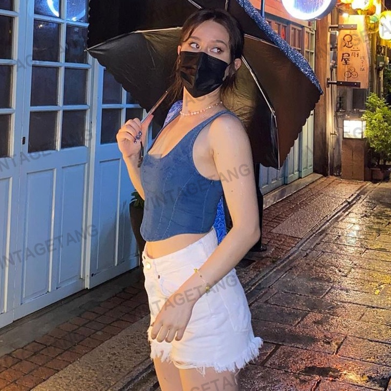 Áo hai dây bò cách điệu đường cắt may ôm body sexy homa house