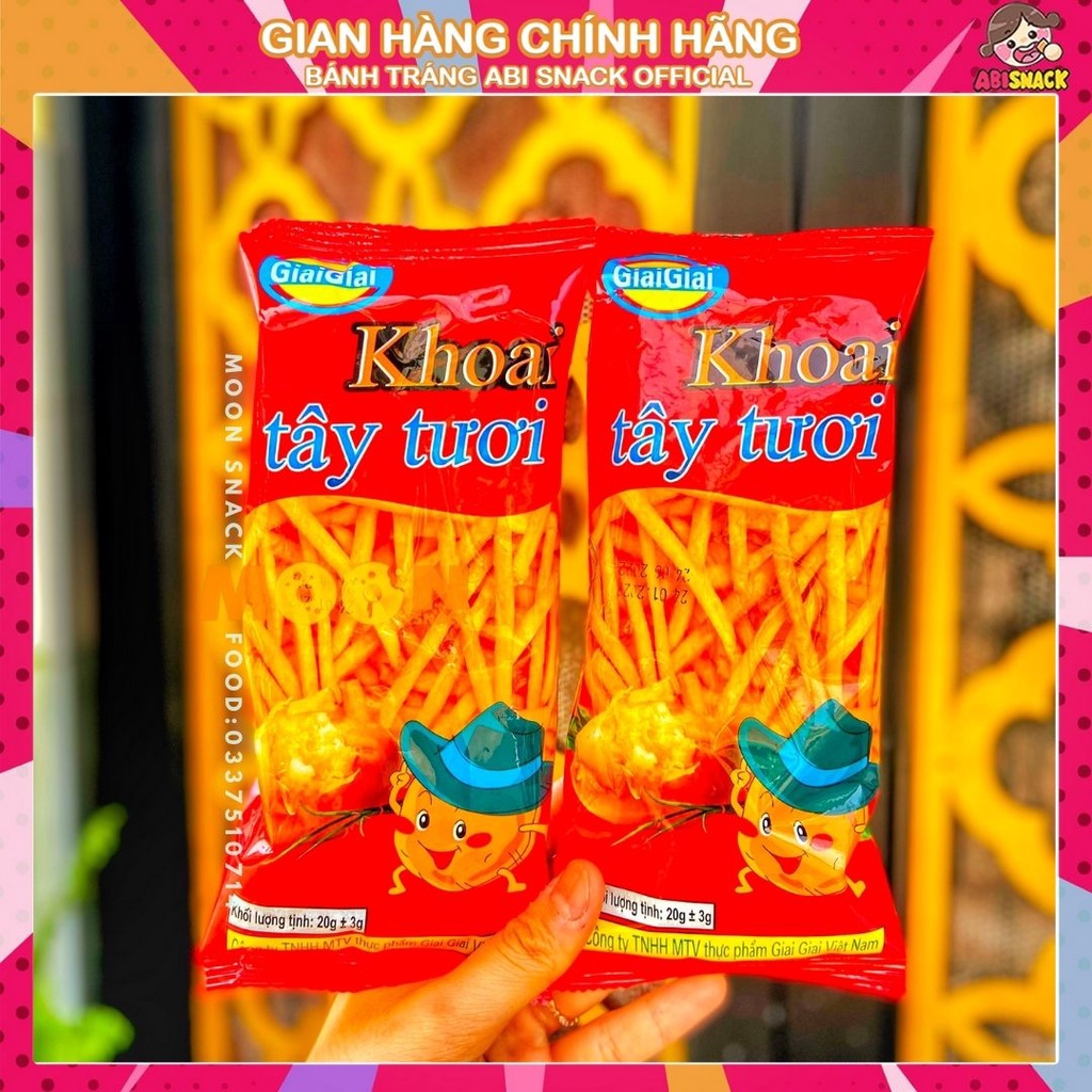 [SALE GIÁ GỐC]1 gói snack Khoai Tây Tươi Chiên Giòn Giai Giai gói 20g ăn vặt tuổi thơ