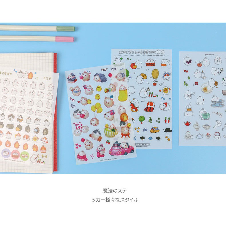 Sticker hình molang (set 6 tấm)