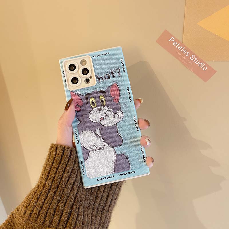 Ốp điện thoại TPU da mềm vuông chống sốc chống bụi hình tranh sơn dầu cho iPhone13 12 11 Pro Max 7 8 Plus X XS XR XSMAX | BigBuy360 - bigbuy360.vn