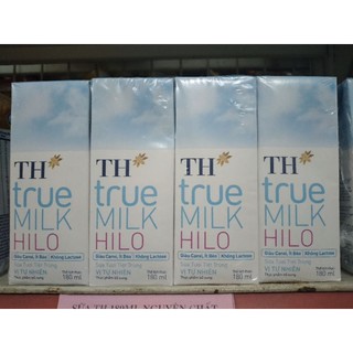 Sữa TH True milk Hilo không đường, giàu canxi, ít béo, không lactose