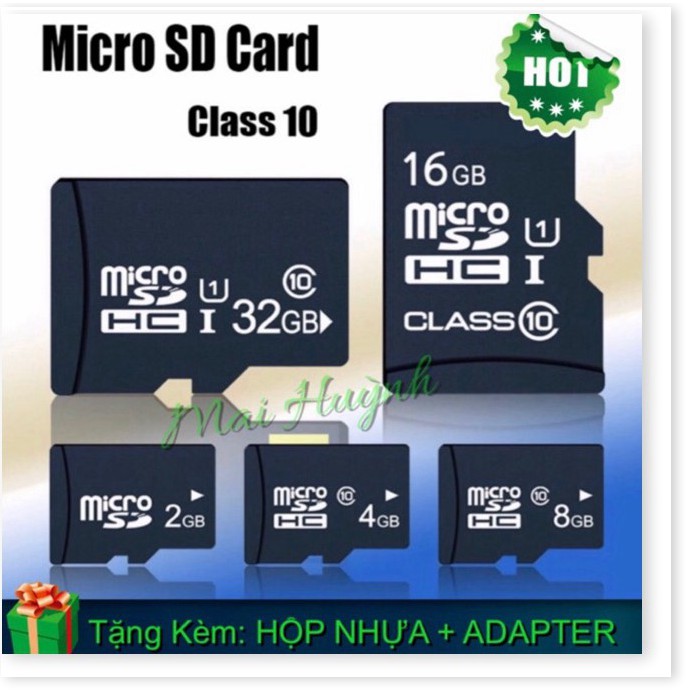 Thẻ Nhớ MicroSD 2GB/4GB/8GB/16GB/32GB - Tặng Đầu Đọc