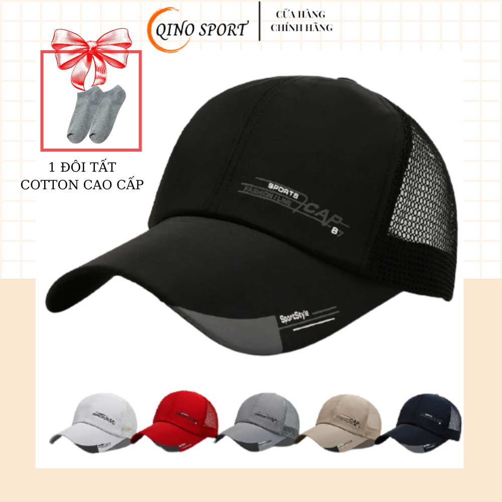 Nón kết nam , nữ , nón lưỡi trai unisex chất liệu dù phối lưới QINO 6 màu thời trang phong cách thể thao freesize