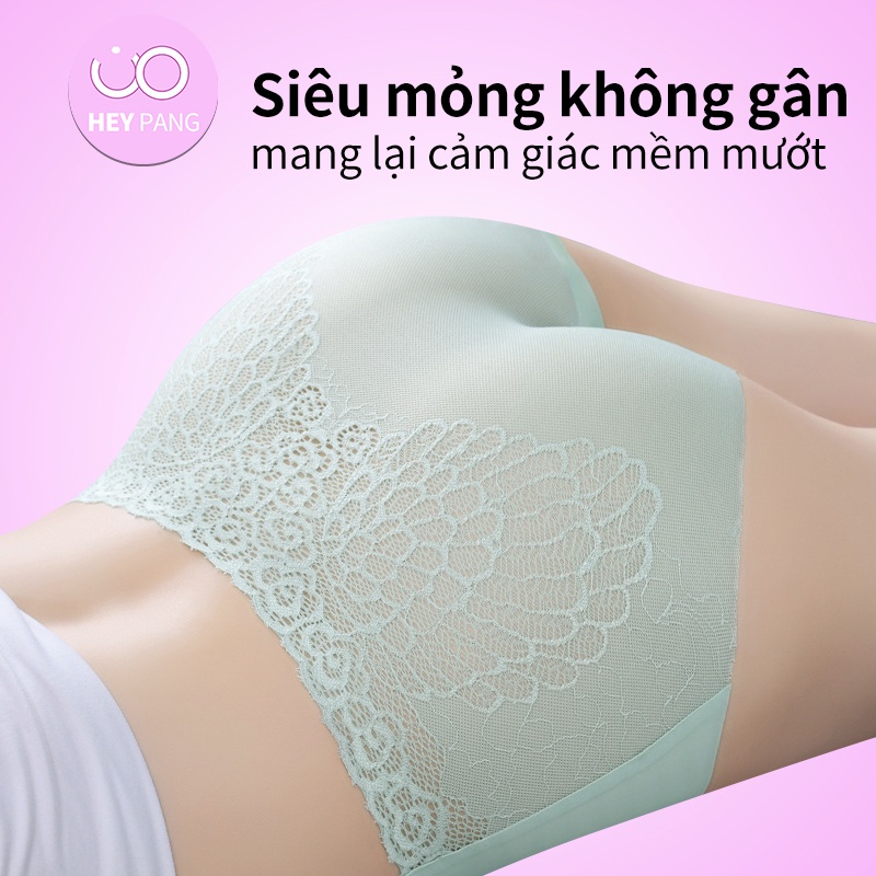 Quần lót nữ đúc su ren thun lạnh không đường may siêu mỏng thoáng khí HEYPANG Quần lót lụa phối ren gợi cảm VN005