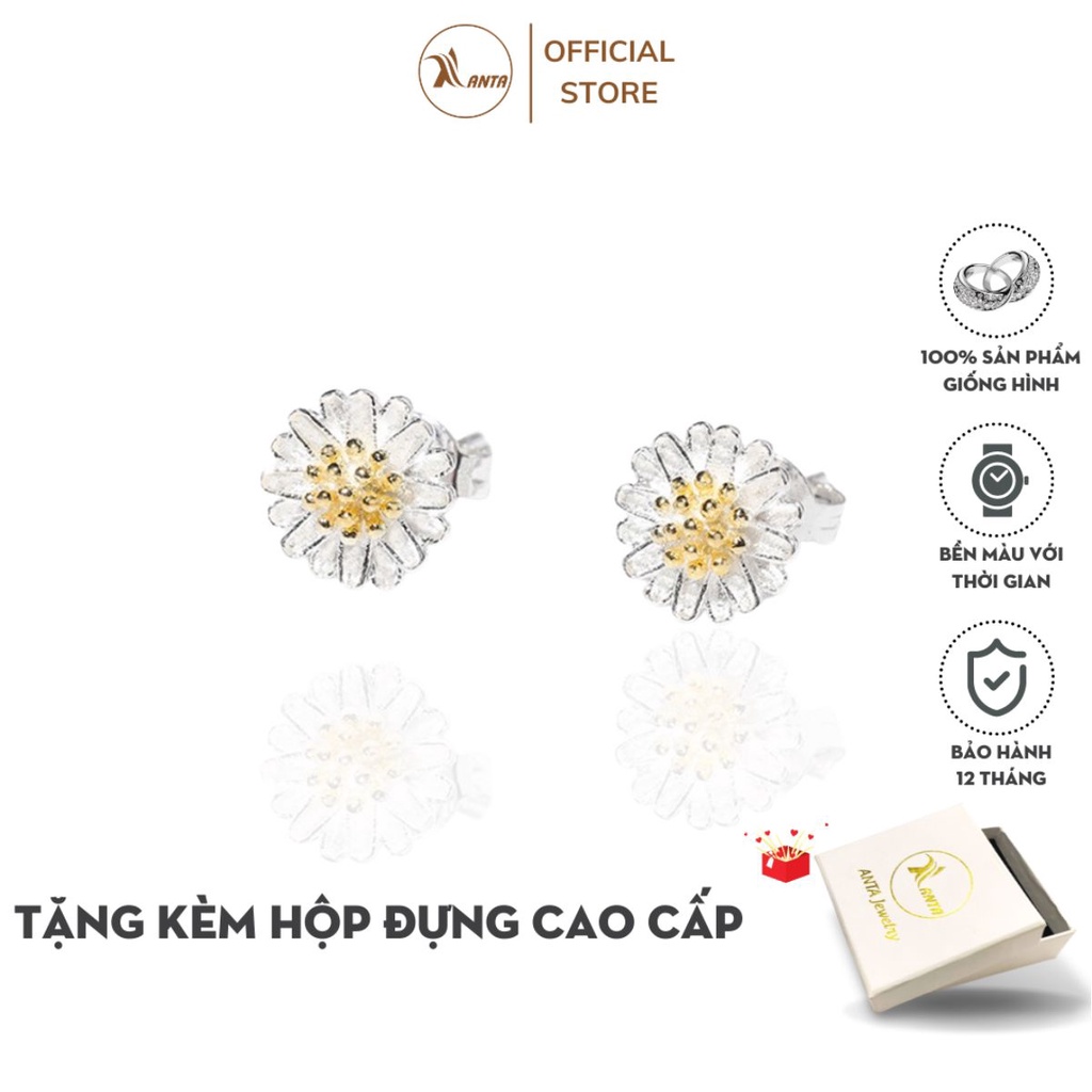 Bông tai bạc hình hoa cúc thời trang phong cách cho nữ xinh đẹp ANTA Jewlery - ATJ3538