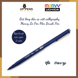 Bút lông đầu cọ viết calligraphy Marvy Le Pen Flex Brush Pen - Màu xanh đen (Navy)