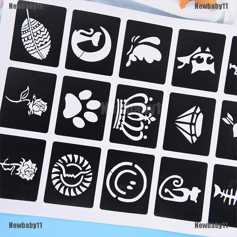 Set 10 / 15 Sticker Hình Xăm Kim Tuyến Nhiều Màu Sắc