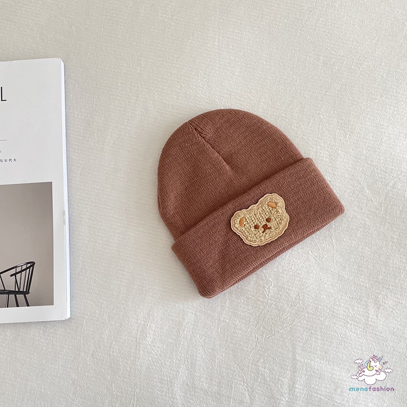 Mũ beanie Co Giãn Hình Gấu Đáng Yêu Cho Bé