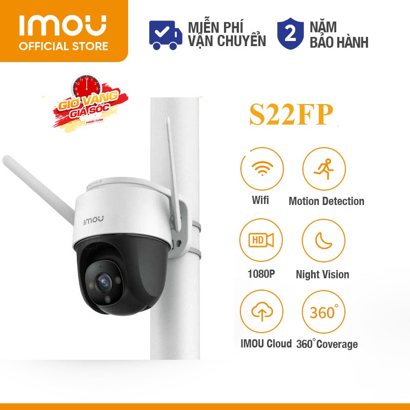 Camera IP Wifi Imou ngoài trời IPC-S42FP 4.0MP 2K Full HD - Tích hợp báo động còi hú , Độ nét cao, ban đêm có màu