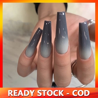 Bộ 24 móng tay giả trang trí đi kèm keo dán tiện dụng