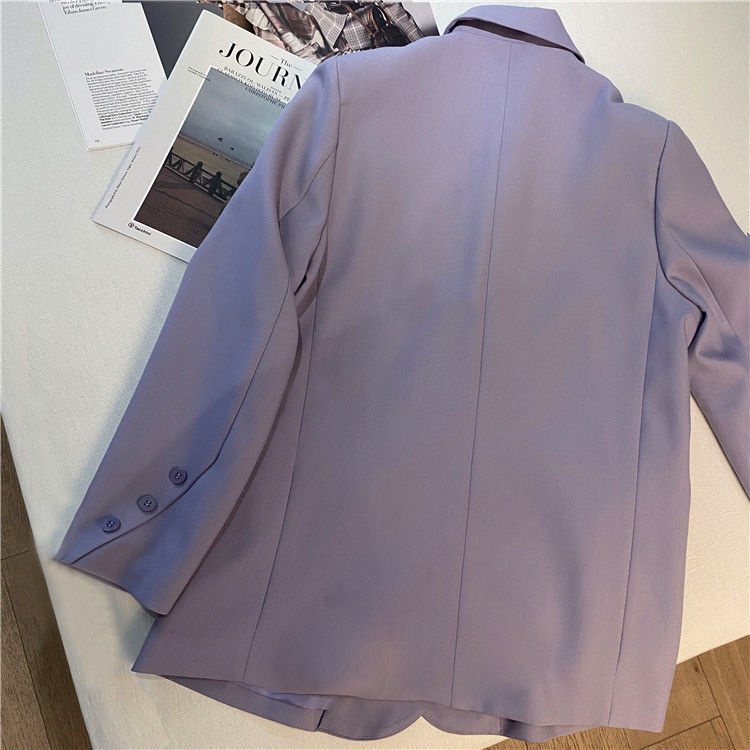 Áo Khoác Blazer Màu Tím Thời Trang Xuân Thu Cho Nữ