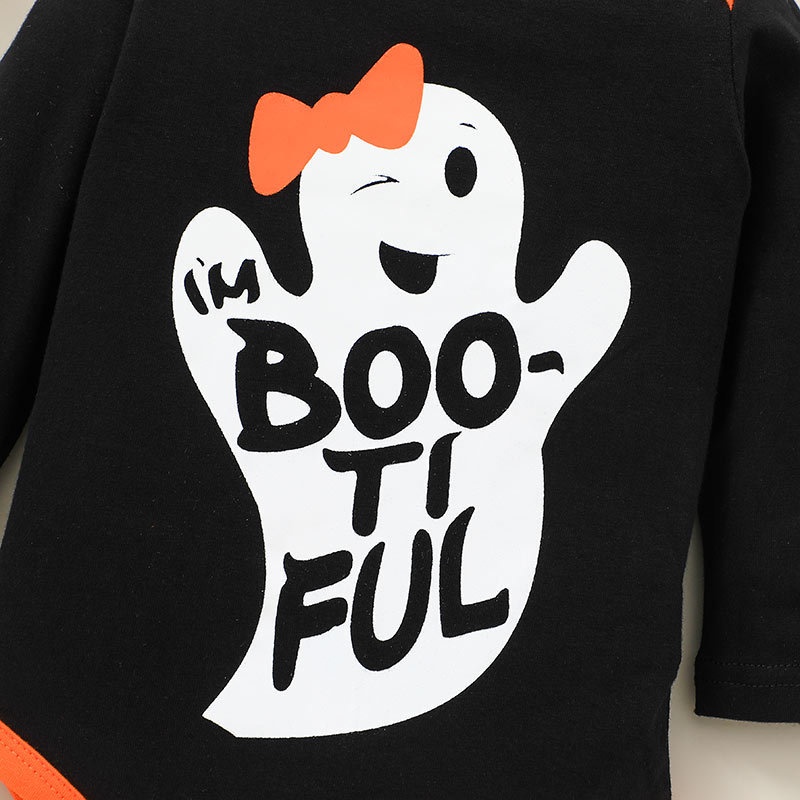 Combo bộ đồ bé gái trai 0-24 tháng dài tay Halloween bodysuit liền thân quần dài set thời trang cho bé trẻ em sơ sinh