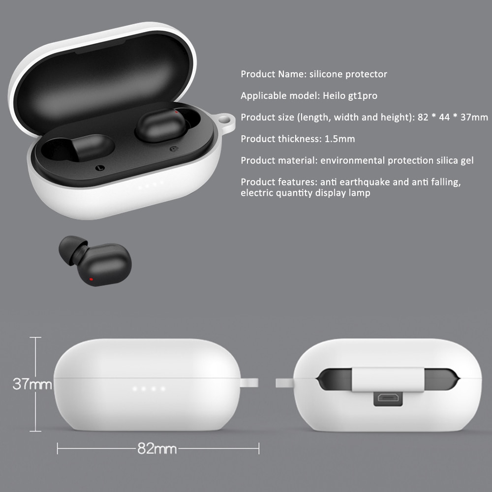 Vỏ bảo vệ hộp sạc tai nghe không dây làm từ silicon TPU mềm màu kẹo cho Haylou GT1 Pro