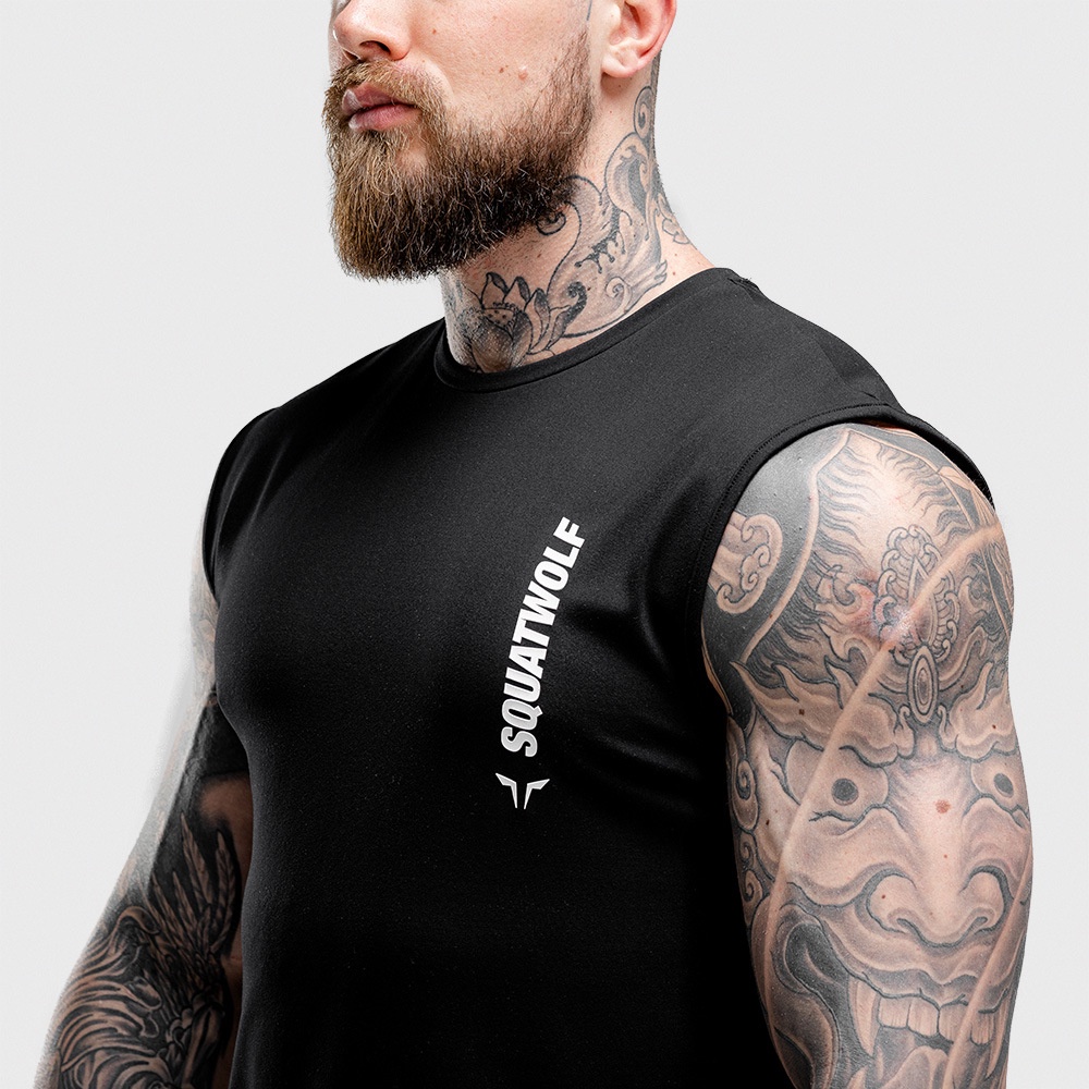 Áo ba lỗ thể thao nam LIKEFIT form sát nách vải Cotton thấm hút mồ hôi Squatwolf