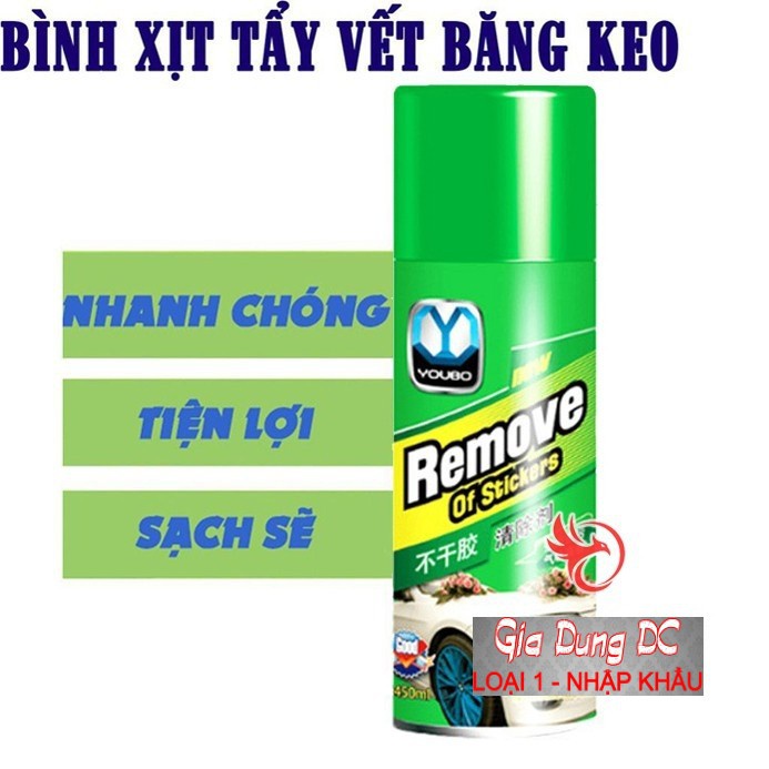 Chai Xịt Tẩy Keo 450ml, tẩy vết băng dính, nhựa đường bám trên ô tô