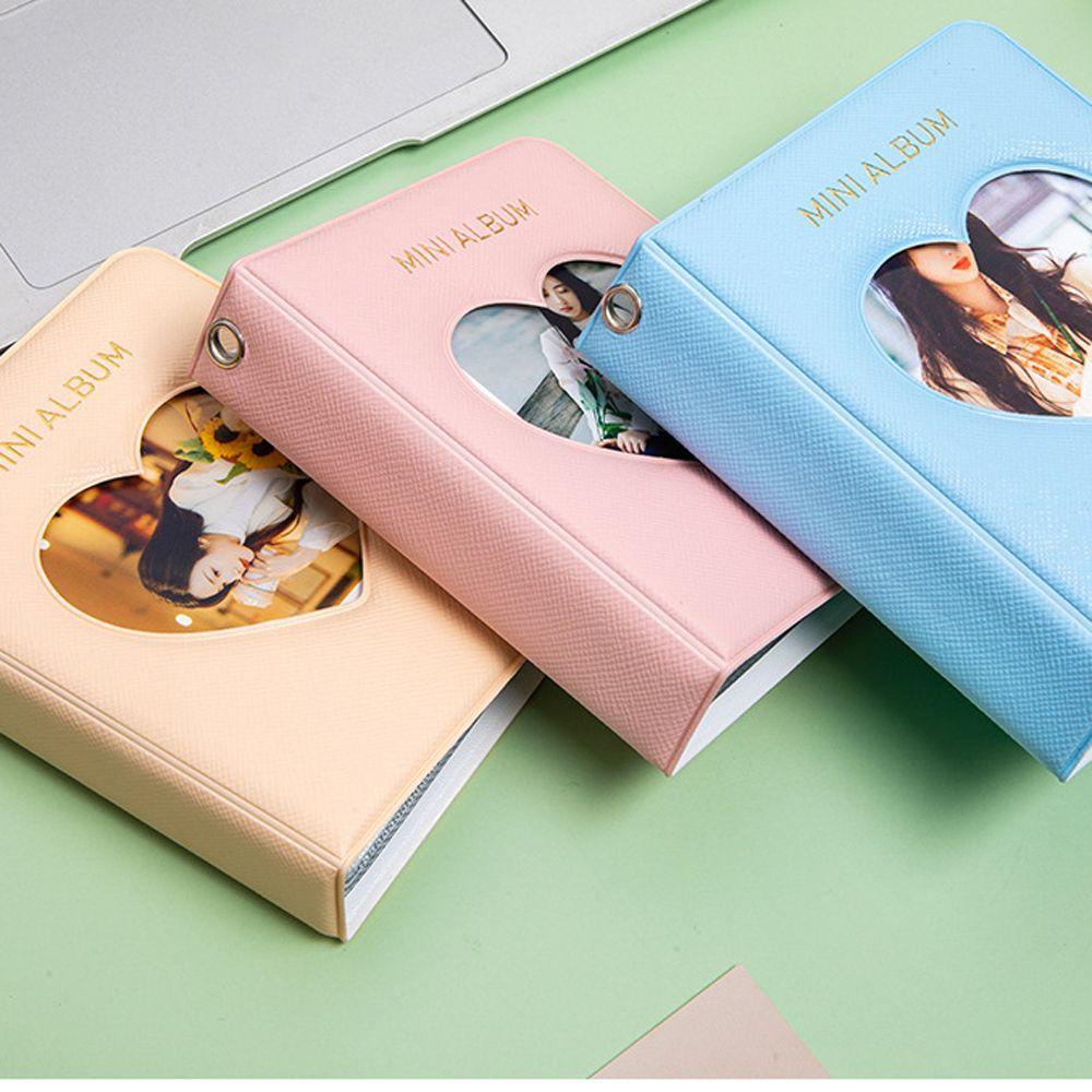 Album ảnh mini cắt rỗng hình trái tim lưu trữ ảnh 3 inch hình vuông kawaii/ nhiều màu