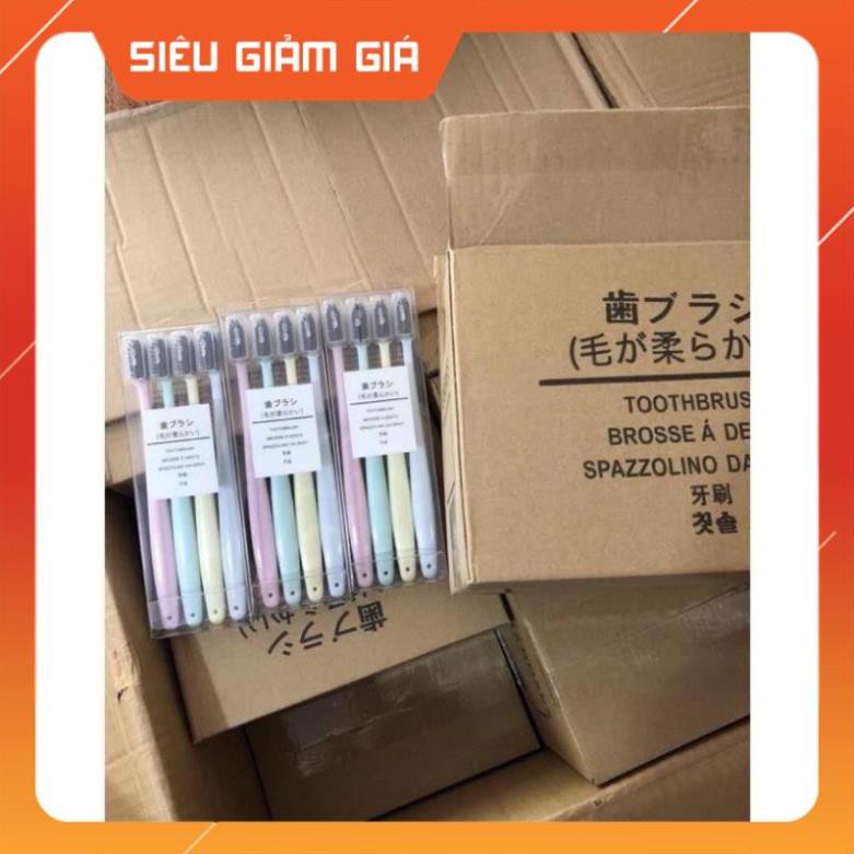 Sale sốc -  Set 4 bàn chải đánh răng Muji - Hàng xuất Nhật. - (HCM)