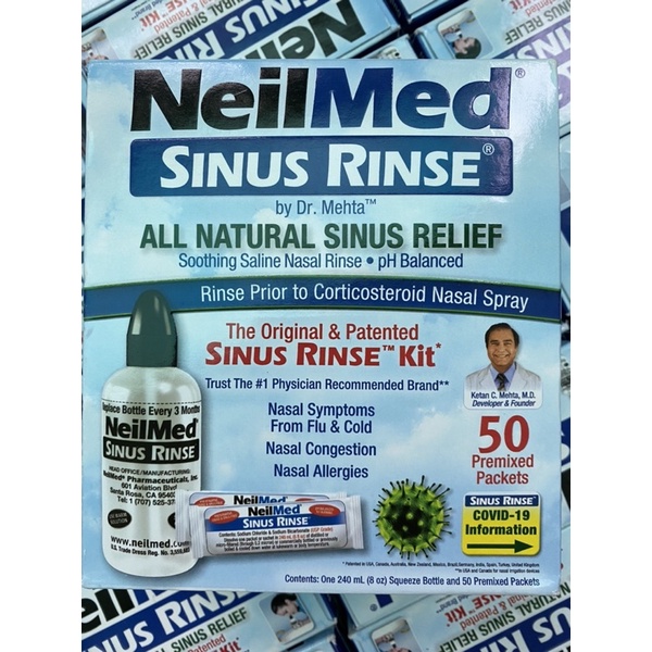 BỘ BÌNH RỬA MŨI NEILMED MỸ Date: 2026/2027 SINUS RINSE xuất xứ Mỹ full box