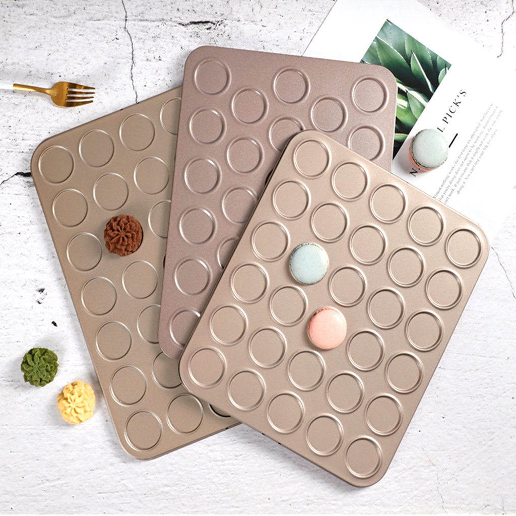 Set 1/ 3 khay nướng bánh quy bằng thép carbon 15 / 30 / 35 lỗ tiện dụng cho nhà bếp
