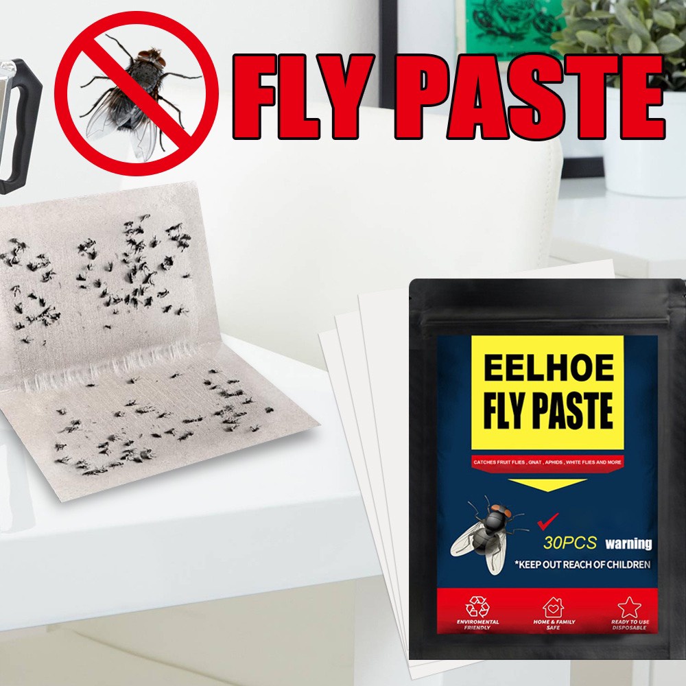 Gói 30 miếng keo dán ruồi EELHOE FLY PASTE, miếng  bẫy ruồi