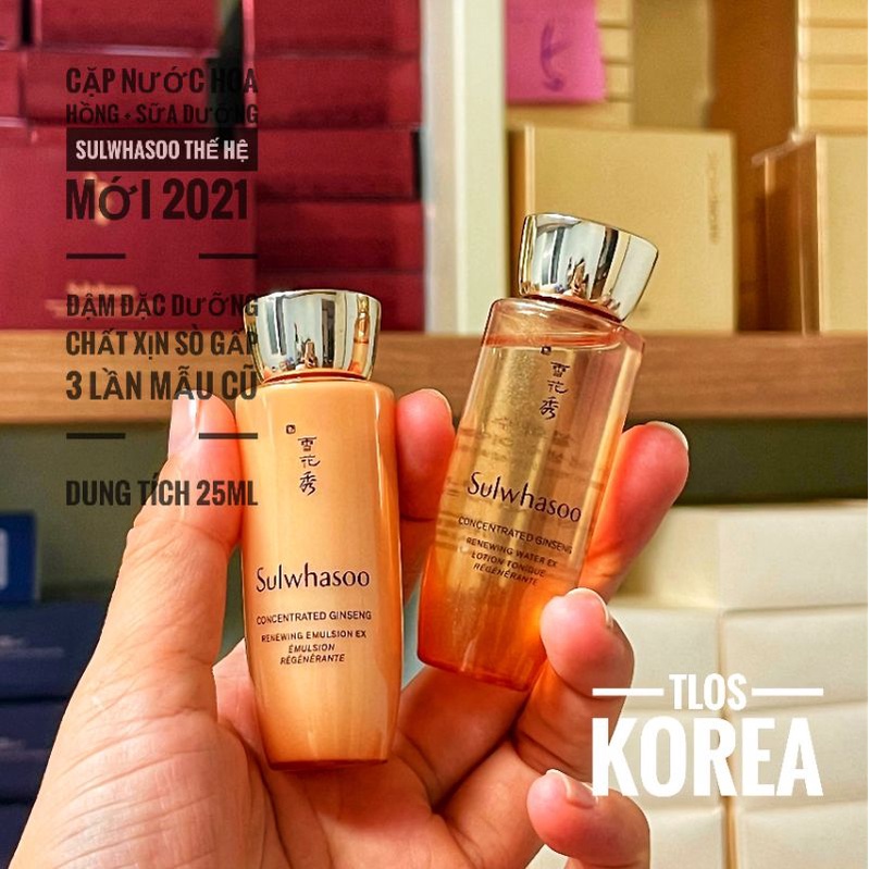 [‼️Mẫu mới 2021] [25ml] Sulwhasoo Nhân Sâm Nước Cân Bằng Và Sữa Dưỡng Concentrated Gingseng Renwing Water và Emulsion