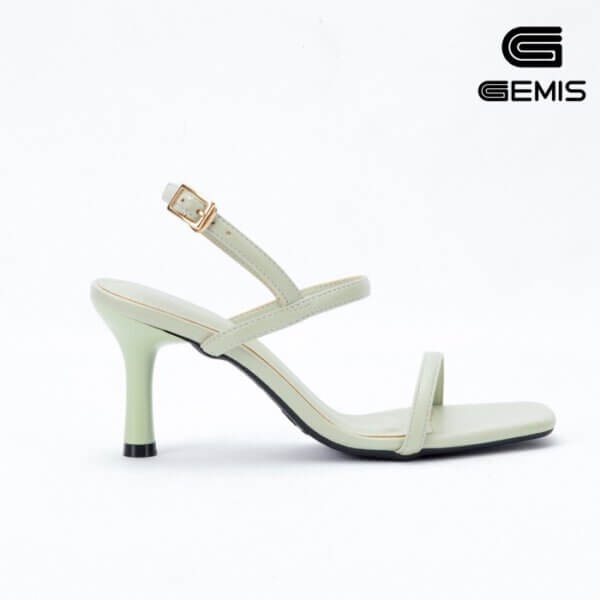 Giày sandal cao gót mũi vuông dây mảnh 7cm GEMIS – GM00271 Xanh/Đen/Kem