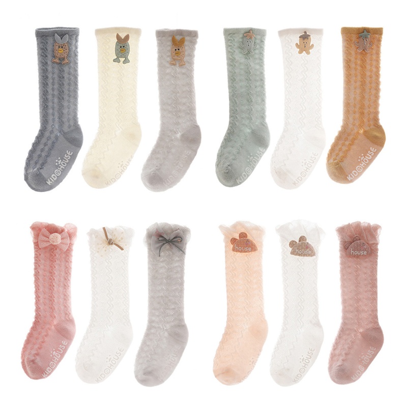 Vớ Ren Lưới Mỏng Cao Đến Đầu Gối Chống Muỗi In Họa Tiết Hoạt Hình Thời Trang Mùa Hè