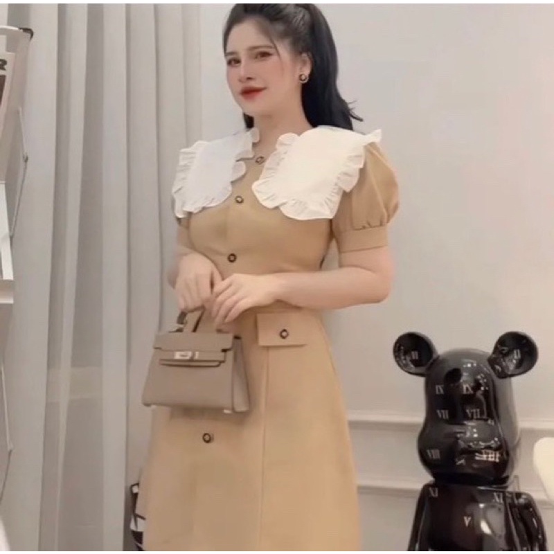 Đầm Bigsize Cổ Bèo Tiểu Thư Bigsize 50kg Đến 100kg