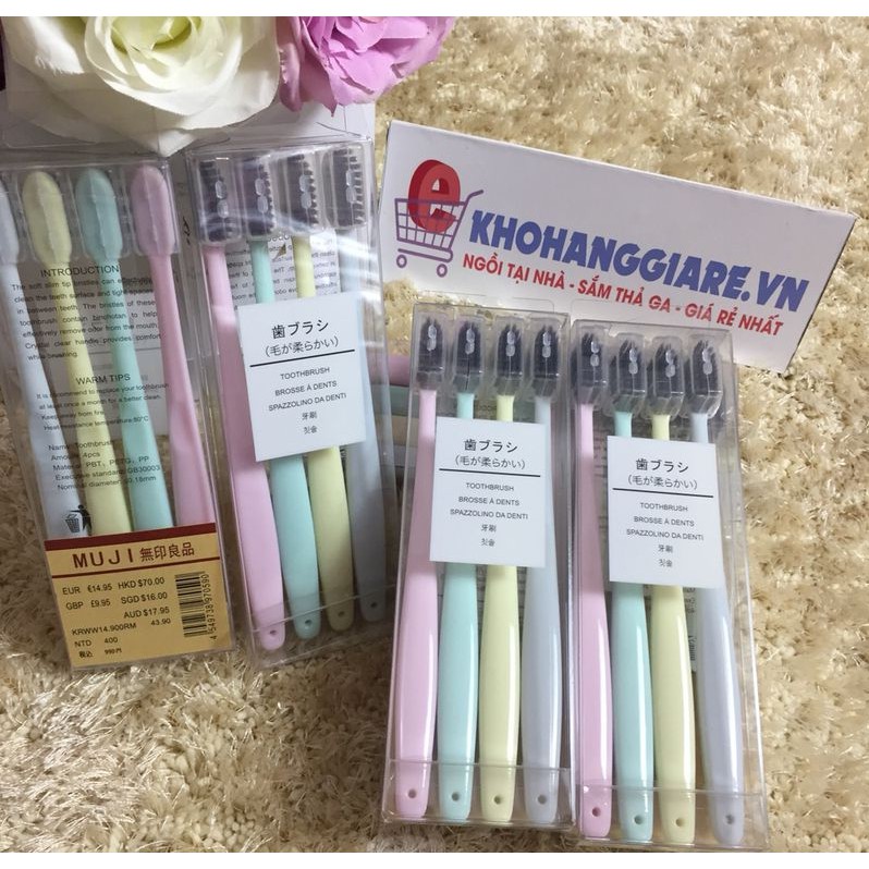 BÀN CHẢI LÚA MẠCH MUJI SET 4 CÁI