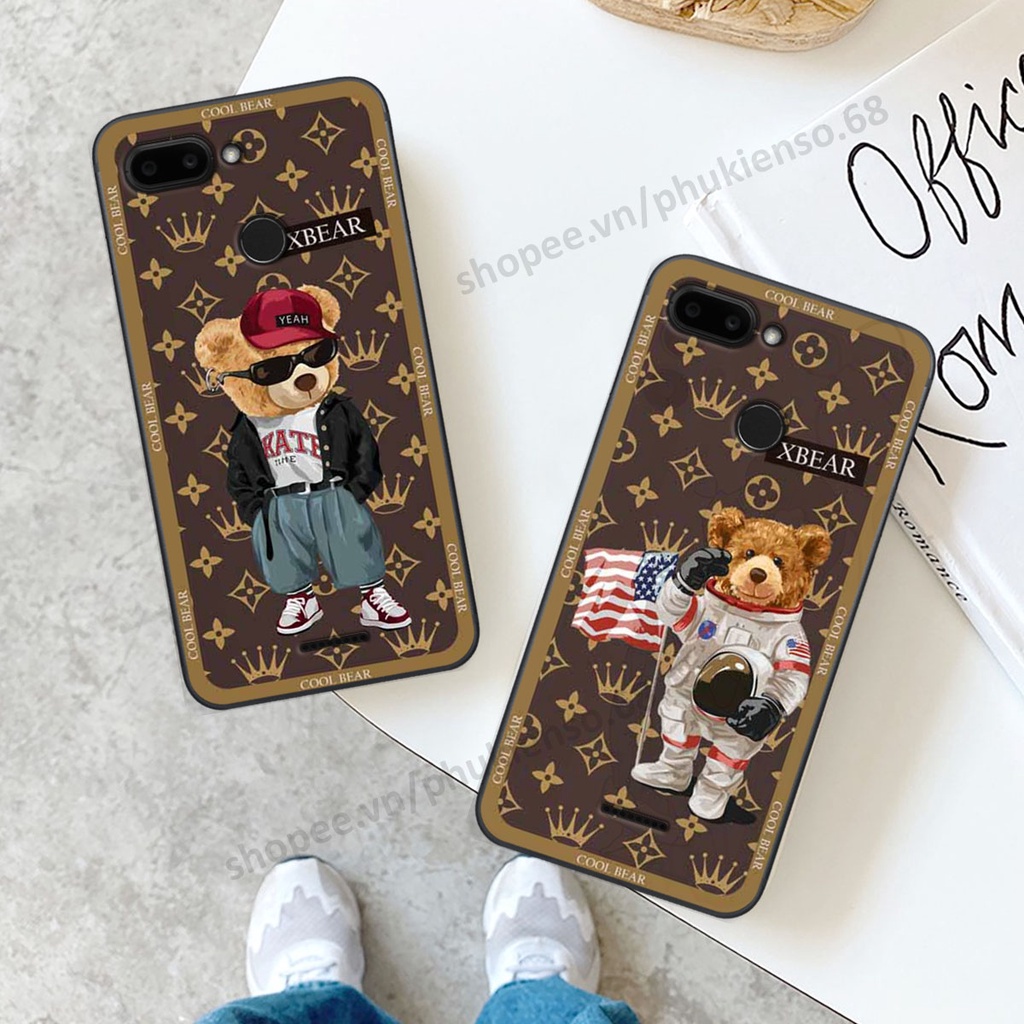 Ốp lưng điện thoại Xiaomi Redmi 6 in hình gấu bear, kaws, doremon thời trang, ốp lưng cao cấp chất lượng