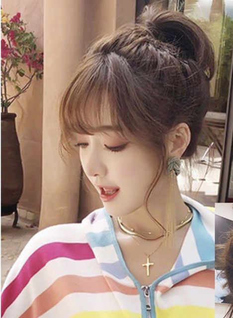 Tóc giả mái ❤️❤️ FREESHIP ❤️❤️ mái thưa pass xoăn