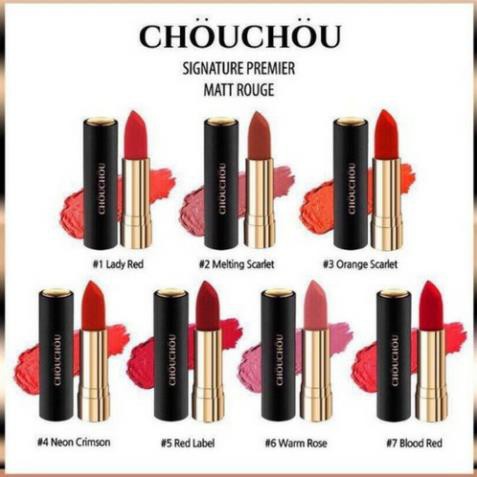 BỘ SƯU TẬP 7 MÀU - Son Chou Chou Signature Premier Matt Rouge (3,5g)