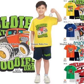 Bộ thun bé trai size nhỏ, trung, đại 100% cotton loại tốt, thương hiệu BABY FOX, hình xe hơi d (TBN)