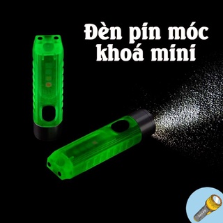 (7ngày1đổi1) Đèn móc khoá xinh xắn màu dạ quang, lục, lam, trắng| sáng mạnh tiện dụng nam châm sạc USB chống nước IP65