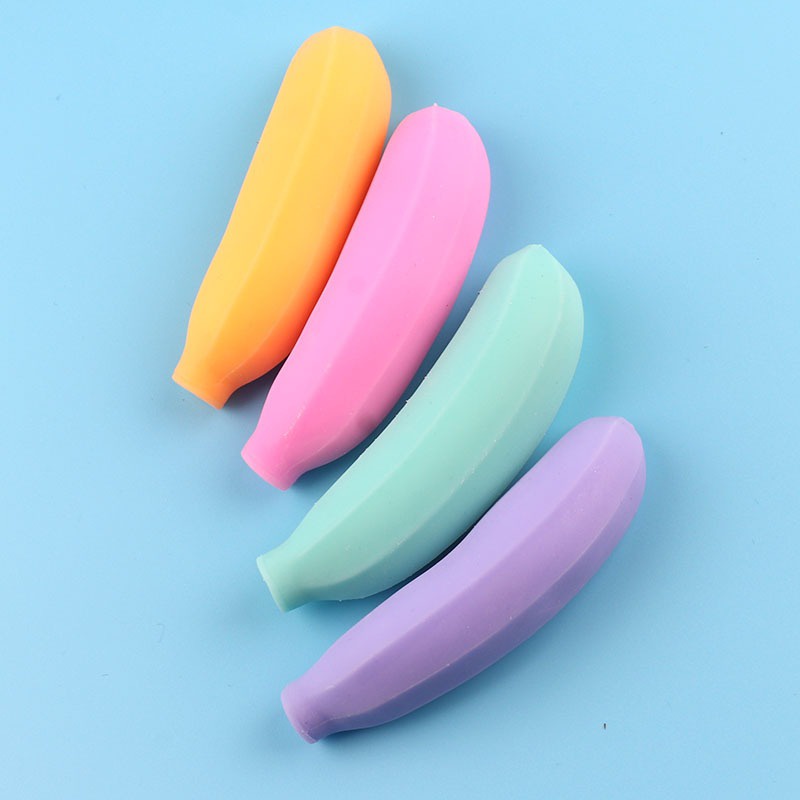 Đồ Chơi Squishy Gudetama Hình Quả Chuối Cát Màu Mè Kéo Dài siêu đàn hồi ngộ nghĩnh giải tỏa căng thẳng mochi slime