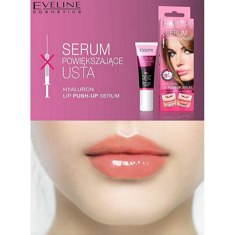 Serum làm đầy căng mọng môi Eveline Hyaluron Lip Push-Up