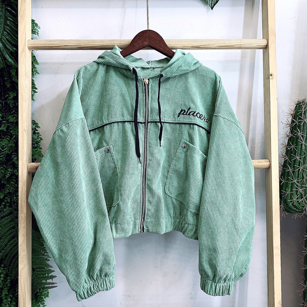 Áo Khoác Nữ Lửng Nhung Gân Tăm Phối Nút Thời Trang Cao Cấp Siêu Xinh Mẫu Hot TP509 [NewUnisex]