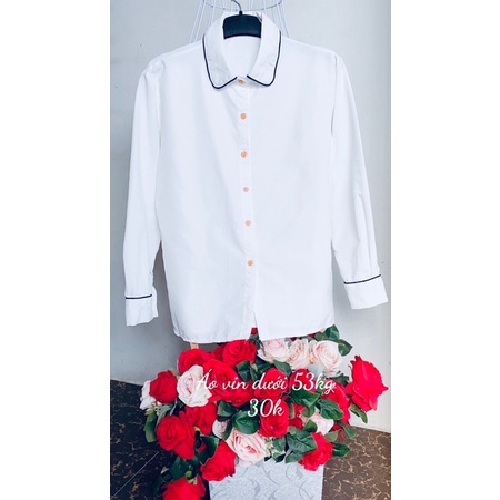 Áo sơ mi trắng dài tay- tay lỡ