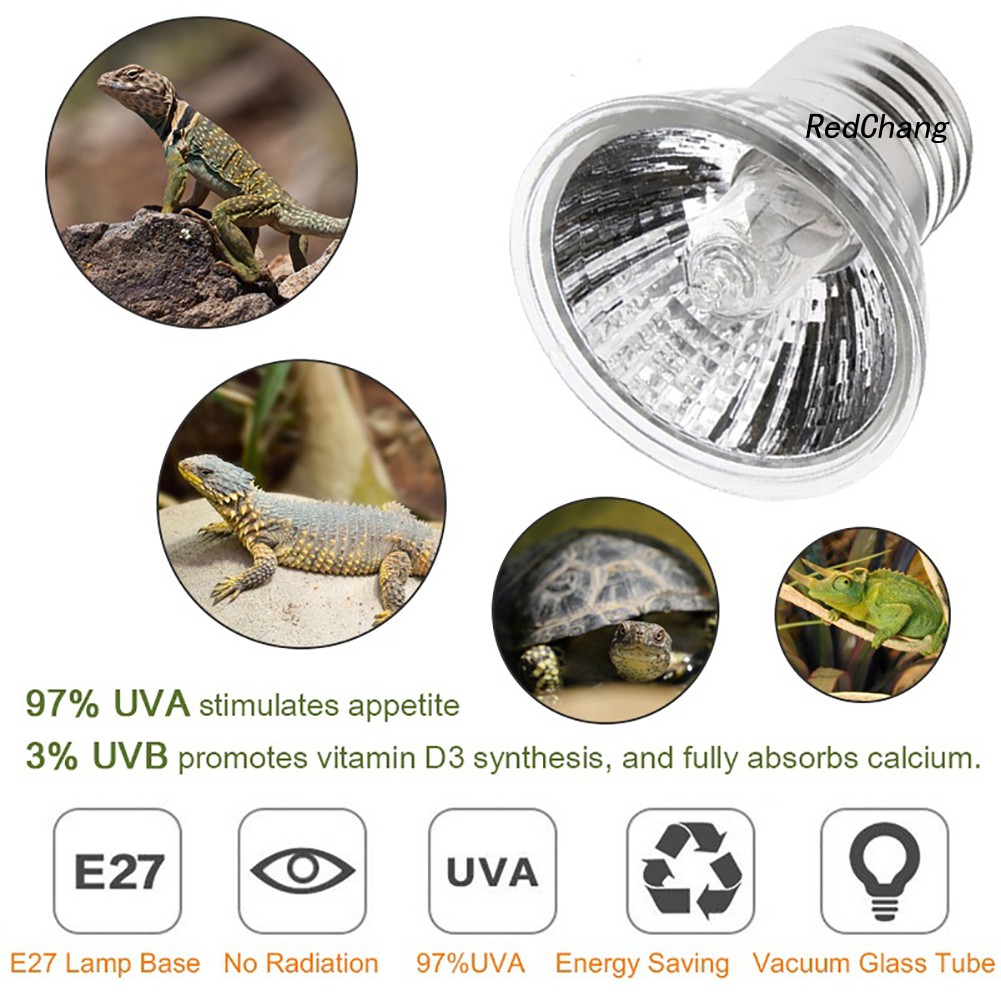 Đèn Sưởi Ấm Cho Bò Sát 25 / 50 / 75w 110v E27 Uva + Uvb
