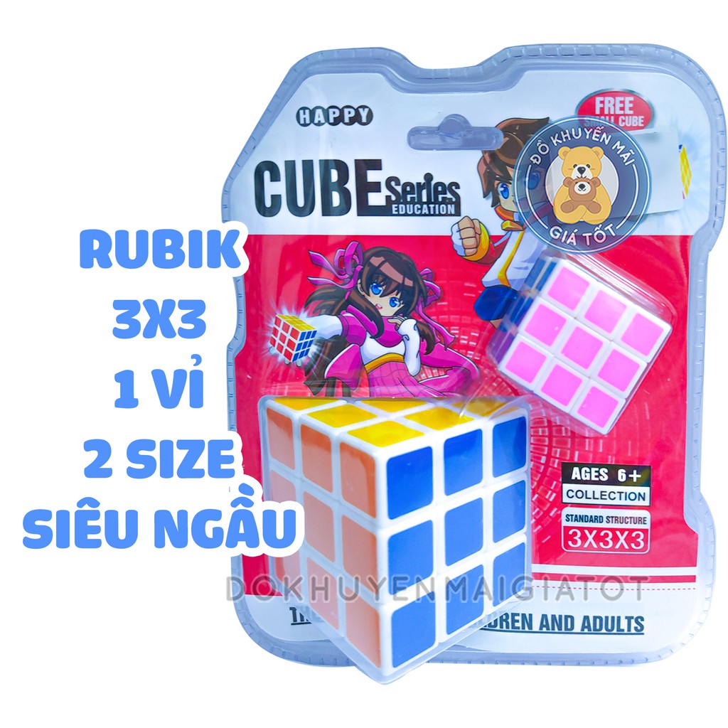 Rubik 3x3 mini đồ chơi trí tuệ thông minh cho trẻ nhựa đẹp, xoay trơn, tốc độ, cực bền