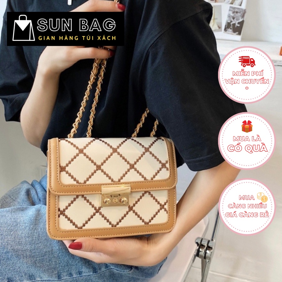 Túi xách nữ đeo chéo, đeo vai túi đi chơi, đi học, da đẹp, cao cấp size 20cm SB196