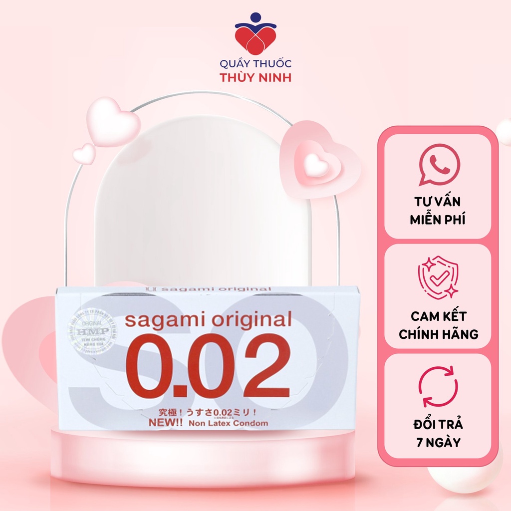 Bao cao su Sagami 002 bcs non latex siêu mỏng hộp 2 chiếc