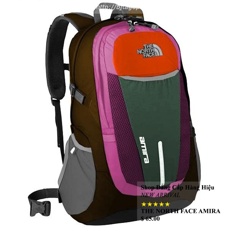 Balo Laptop The North Face Amira chính hãng màu hồng xám cam