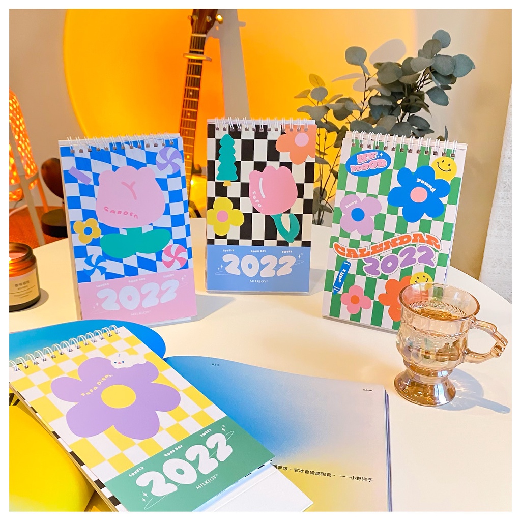 Lịch Để Bàn 2022 GOOD LUCK EVERYDAY Bộ Lịch 2022 Dễ Thương Decor Bàn Học Decor Phụ Kiện Trang Trí Bullet Journal