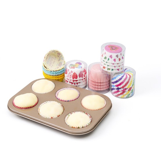 cup giấy mềm lót cupcake hộp 100c nhiều mầu