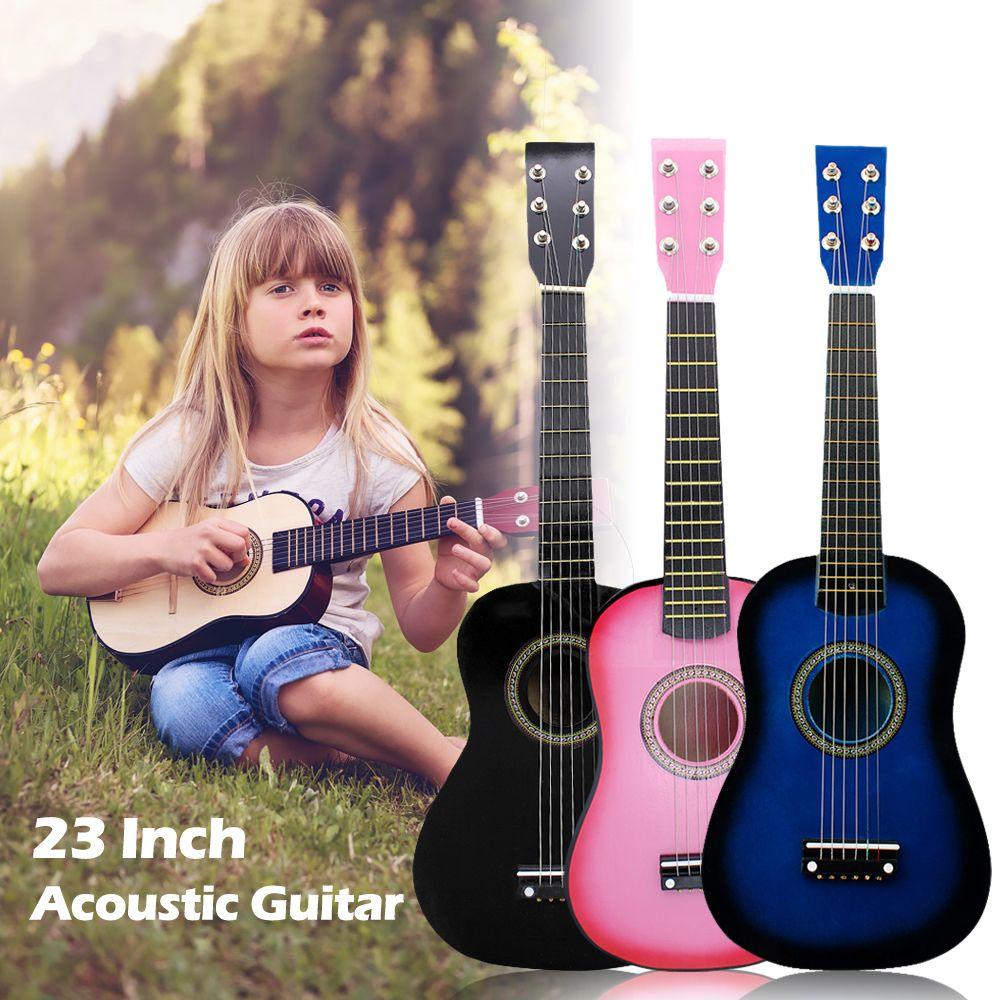 Đàn Guitar Mini 6 Dây Bằng Gỗ Trơn Kích Thước 23 Inch Dành Cho Trẻ Em