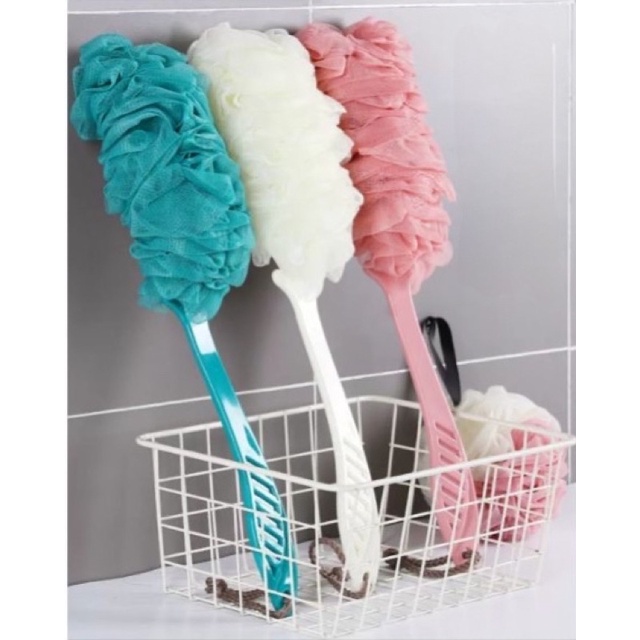 Bông tắm có cán, Chà lưng tay cầm loại bông mềm cao cấp 6464