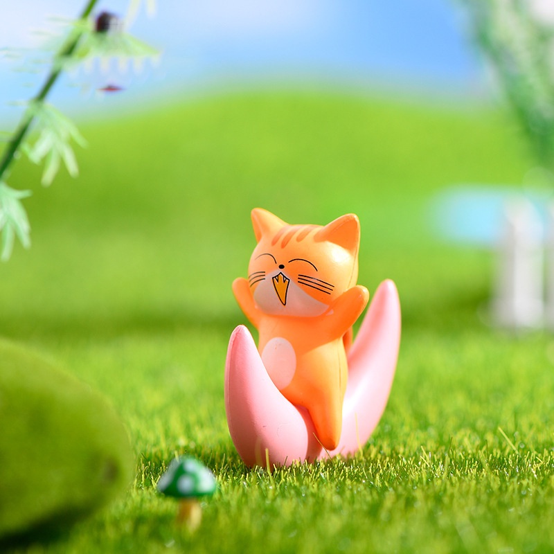 Dây Treo Trang Trí Bể Cá Hình Mèo Và Mặt Trăng Màu Bột Trắng